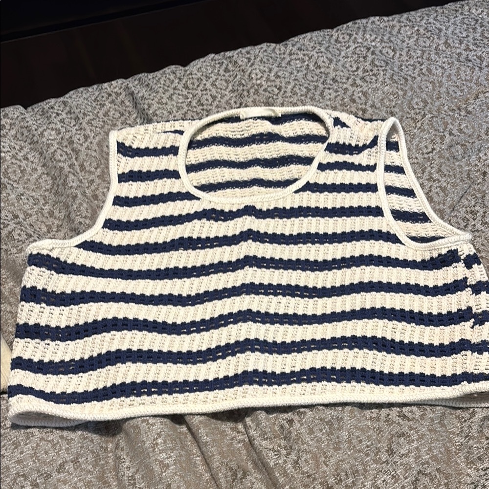 By Together Striped Navy and White Women's Top